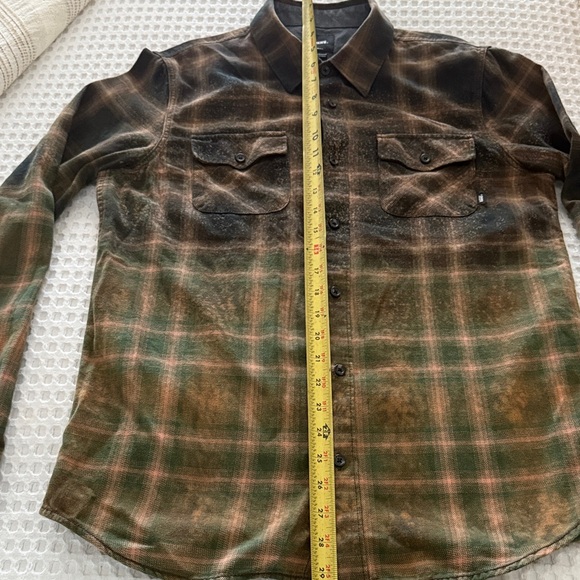 Western Custom made plaid Vans Tailored Fit Shirt in Brown and Gray. - Picture 10 of 14